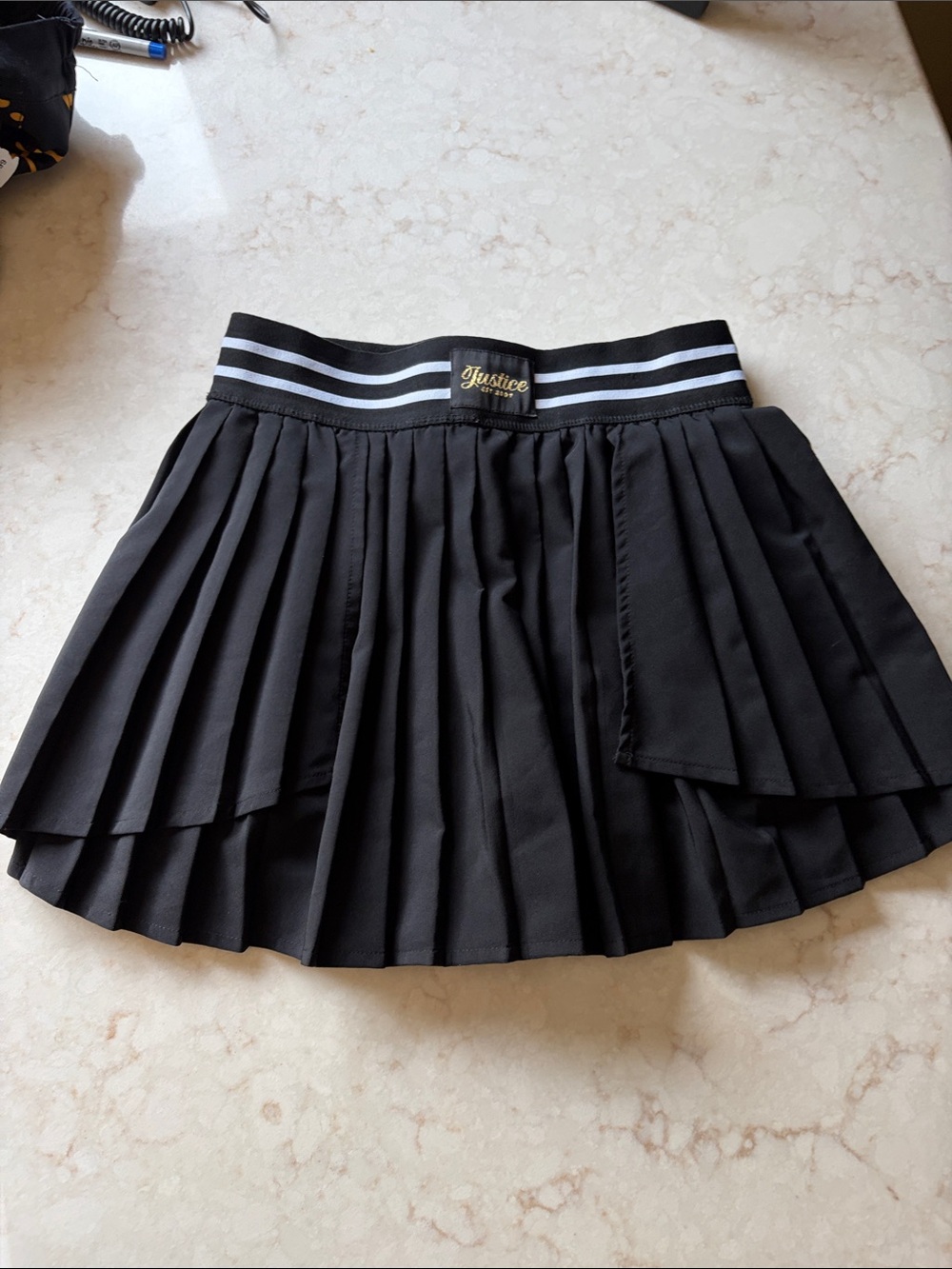 Girls Skater Preppy Pleated Y2K Skirt/Shorts JUSTICE Layered Pleats Size 12/14